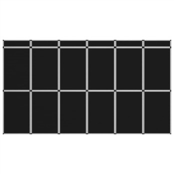 18-Panel Folding Exhibition Display Wall 362x200 cm Black