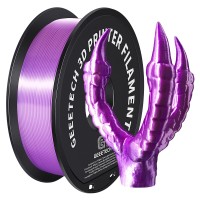 Geeetech Silk PLA Filament for 3D Printer, 1.75mm Dimensional Accuracy +/- 0.03mm 1kg Spool (2.2 lbs) - Purple