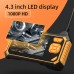 ANESOK 113B Endoscope, 4.3 inch LED Display, Dual Lens, 1080P Resolution, 6 Adjustable LED Lights, 3 Hours Working Time, IP67 Waterproof, 1m Cable - Orange