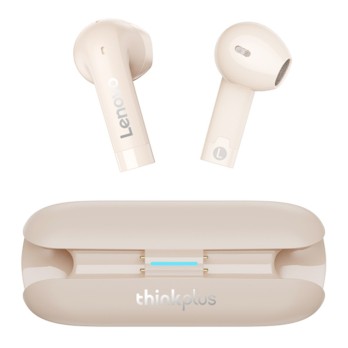 Lenovo TW60 TWS Earbuds, Bluetooth 5.3, Noise Reduction, All-Day Battery Life, Dual HD Mic - Gold