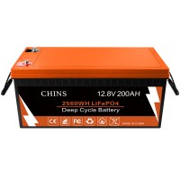 CHINS LiFePO4 Battery 12V 200AH Plus Lithium Battery - Built-in 200A BMS, Perfect for Replacing Most of Backup Power, Home Energy Storage and Off-Grid