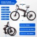 KAISDA K1 26 inch Folding Electric Moped Folding Bike Mountain Bicycle 500W Motor SHIMANO 7-Speeds Derailleur LCD Display 10.4Ah Battery Max Speed 25km/h Aluminum alloy Frame  - White