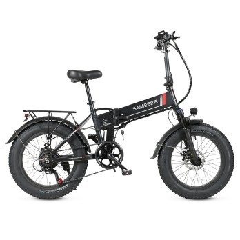 SAMEBIKE LOTDM200-FT Folding Electric Moped Bike 350W Motor 10Ah Battery Max 30km/h 20 Inch Tire - Black
