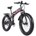 Shengmilo MX01 26*4.0 Inch Fat Tire Electric Bike 1000W Motor 48V 12.8AH Battery 40Km/h Max Speed Shimano 7-Speed Shimano for Snow Mountain 12 Magnetic Booster Bicycle - Black&Red