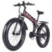 Shengmilo MX01 26*4.0 Inch Fat Tire Electric Bike 1000W Motor 48V 12.8AH Battery 40Km/h Max Speed Shimano 7-Speed Shimano for Snow Mountain 12 Magnetic Booster Bicycle - Black&Red