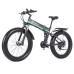 Shengmilo MX01 26*4.0 Inch Fat Tire Electric Bike 1000W Motor 48V 12.8AH Battery 40Km/h Max Speed Shimano 7-Speed Shimano for Snow Mountain 12 Magnetic Booster Bicycle - Black&Green