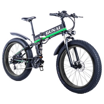 GUNAI MX01 1000W 48V 12.8Ah 26'' Electric Bicycle 40km/h Max Speed 40-50km Mileage Range 150kg Max Load - Green