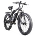 GUNAI MX02S Electric Bicycle 26*4.0 Inch Fat Tires 1000W 48V 17Ah 40Km/h Max Speed 40-50km Mileage Range 150KG Max Load Shimano 7 Speed - Black