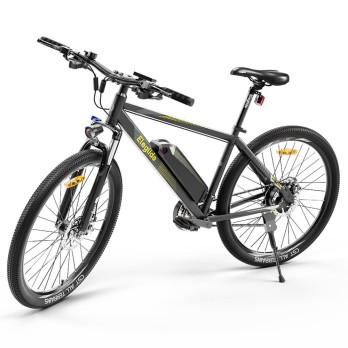 ELEGLIDE M1 PLUS Electric Mountain Bike Upgraded Version 27.5 Inch 250W Brushless Motor SHIMANO 21 Speeds Shifter 36V 12.5Ah Battery 25km/h Speed IPX4 Waterproof Electric-Assist up to 100km Max Range Aluminum Alloy Frame Dual Disk Brake - Black
