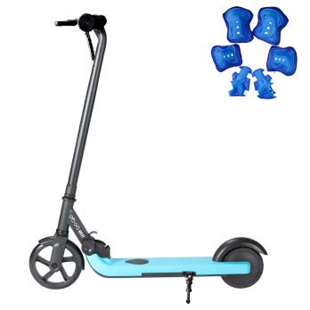 GOGOBEST V1 Electric Folding Children Scooter 150W Motor 21.6V 2AH Battery Max Speed 4~6Km/h for Kid's Outdoor Sports with Free Knees and Elbows Protectors - Blue