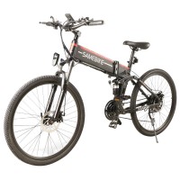 SAMEBIKE LO26 Smart Folding Electric Moped Bike 500W Motor 10Ah Battery Max Speed 30km/h 26 Inch Tire - Black