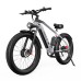 DUOTTS F26 Electric Mountain Bike 750W*2 Dual Motors 48V 20Ah LG Battery 26*4.0 Inch Fat Tires 55Km/h Max Speed 55 Degree Climbing Smart LCD Display Dual Disc Brakes Front Shock Absorption 150KG Max Load 100KM Range - Silver