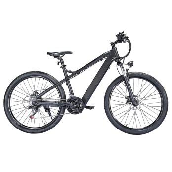 BK7 Electric Bike 36V 350W Motor 10Ah Battery Shimano 21 Speed Gear Front Suspension and Dual Disc Brakes - Black