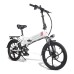 SAMEBIKE 20LVXD30 Portable Folding Smart Electric Moped Bike 350W Motor 35km/h Max Speed 20 Inch Tire - White