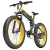 BEZIOR X1500 Folding Electric Mountain Bike 26*4.0 Inch Fat Tires 12.8Ah 48V 1500W 40Km/h 100KM Mileage Max Load 200KG Shimano 27-Speed Shifter - Black Yellow