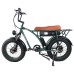 GOGOBEST GF750 Electric Retro Bicycle 20*4.0 Inch Fat Tire 1000W*2 Dual Motors 50Km/h Max Speed 48V 17.5Ah Battery 80KM Range Shimano 7-Speed Gear with USB Phone Charging 200KG Max Load - Army Green