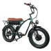 GOGOBEST GF750 Electric Retro Bicycle 20*4.0 Inch Fat Tire 1000W*2 Dual Motors 50Km/h Max Speed 48V 17.5Ah Battery 80KM Range Shimano 7-Speed Gear with USB Phone Charging 200KG Max Load - Army Green