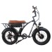 GOGOBEST GF750 Electric Retro Bicycle 20*4.0 Inch Fat Tire 1000W*2 Dual Motors 50Km/h Max Speed 48V 17.5Ah Battery 80KM Range Shimano 7-Speed Gear with USB Phone Charging 200KG Max Load - Black