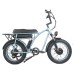 GOGOBEST GF750 Electric Retro Bicycle 20*4.0 Inch Fat Tire 1000W*2 Dual Motors 50Km/h Max Speed 48V 17.5Ah Battery 80KM Range Shimano 7-Speed Gear with USB Phone Charging 200KG Max Load - Blue