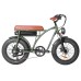 BEZIOR XF001 Retro Electric Bike 20*4.0 Inch Fat Tires 1000W Motor 12.5Ah 48V Battery 28MPH Max Speed 265lbs Max Load Shimano 7-Speed Dual Mechanical Disc Brakes Front & Rear Suspension Fork LCD Display - Army Green