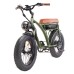 BEZIOR XF001 Retro Electric Bike 20*4.0 Inch Fat Tires 1000W Motor 12.5Ah 48V Battery 28MPH Max Speed 265lbs Max Load Shimano 7-Speed Dual Mechanical Disc Brakes Front & Rear Suspension Fork LCD Display - Army Green