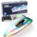 Flytec V555 2.4GHz Racing RC Boats 15KM/H With Transparent Cover And Bright LED Light Effect - Green Three Batteries