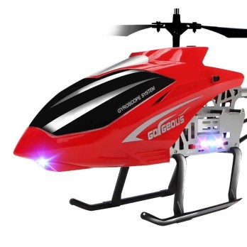 3.5CH 75cm Super Large Remote Control Drone Durable RC Helicopter 2 x 2300mAh Batteries Type A - Red