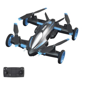 JJRC H110 Land & Air Firing Battle Drone with HD Camera, 360 Degree Flip, Shoot by Gesture, APP Control, 2 Batteries - Blue