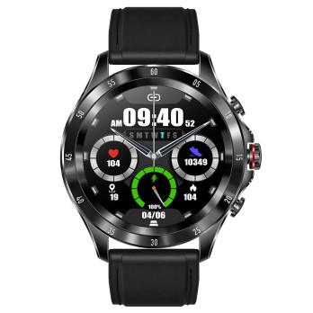 SENBONO MAX7 Smartwatch Bluetooth Calling Watch 1.32'' Touch Screen Fitness Tracker Heart Rate Monitor - Leather Strap