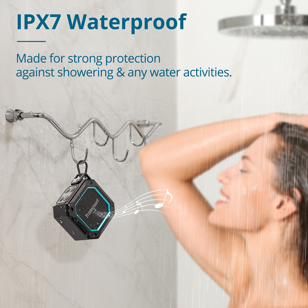 Tronsmart Groove 2 10W TWS Bluetooth Speaker, Shower Speaker, Captivating Bass, IPX7 Waterproof, Dual EQ Modes