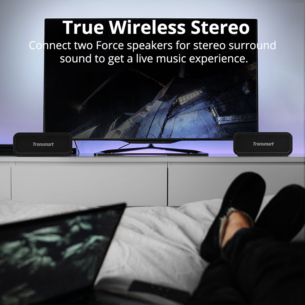 Tronsmart Force SoundPulse™ 40W Bluetooth 5.0 Speaker Google Assistant IPX7 TWS & NFC 15 Hours Playtime