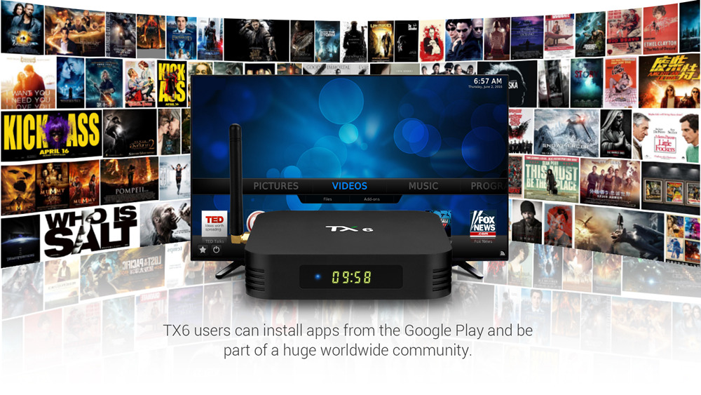TANIX TX6 Allwinner H6 4GB/32GB Android 9.0 4K TV Box with LED Display Dual Band WiFi LAN Bluetooth USB3.0