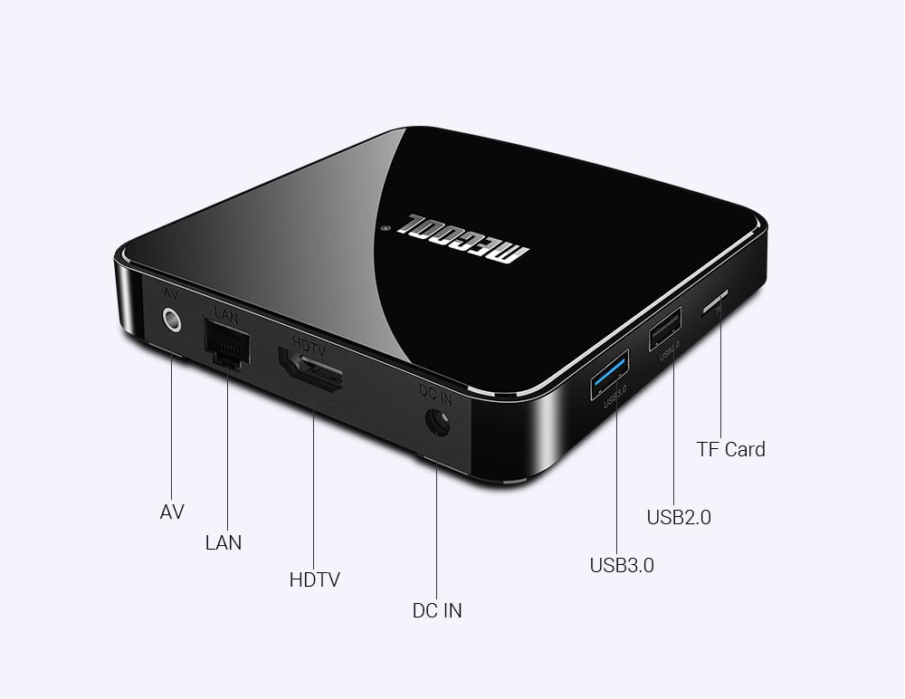 MECOOL KM3 Amlogic S905X2 Android 9.0 DDR4 4GB eMMC 64GB 4K TV Box  with Voice Control Dual Band WiFi LAN Bluetooth USB 3.0