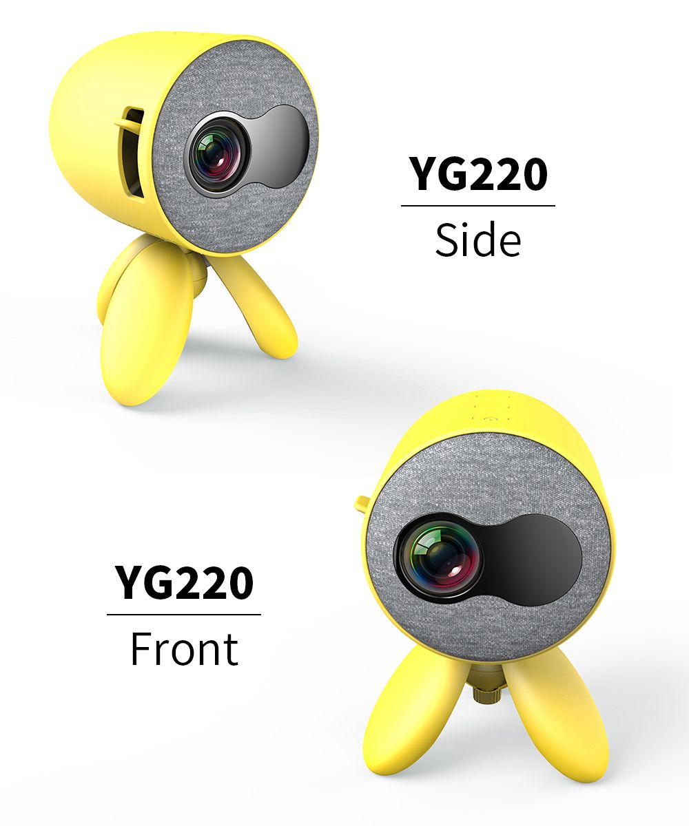 YG220 Mini Pocket Projector 480*320P Supports 1080P HDMI AV SD USB Compatible with Fire TV Stick/PS4/USB/HDMI/SD/AV