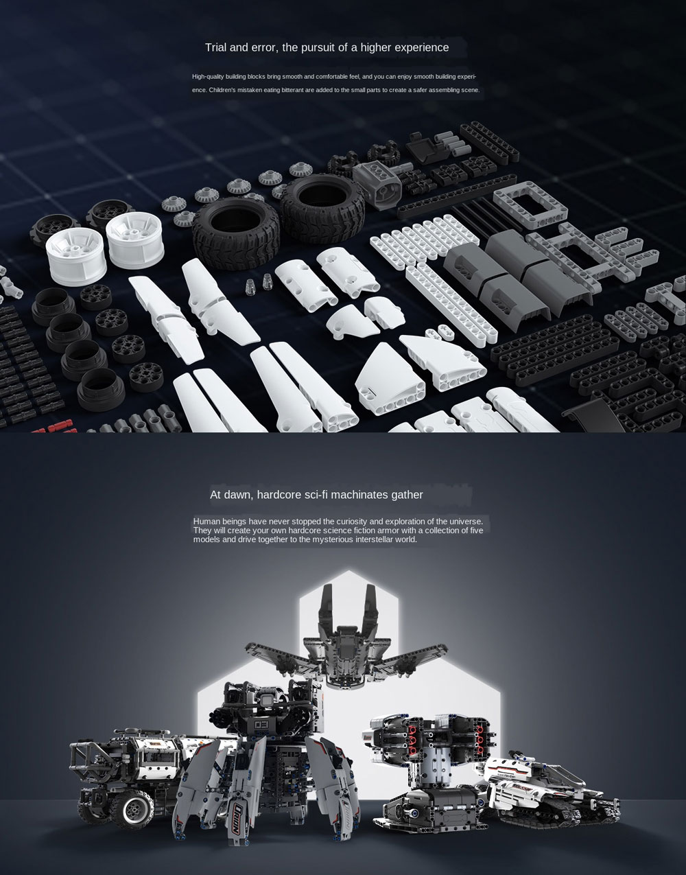 Xiaomi Building Blocks Flying Fish Shuttle Crawler Car Jupiter Dawn Series Sci-Fi Kids Puzzle Toy from Xiaomi Youpin