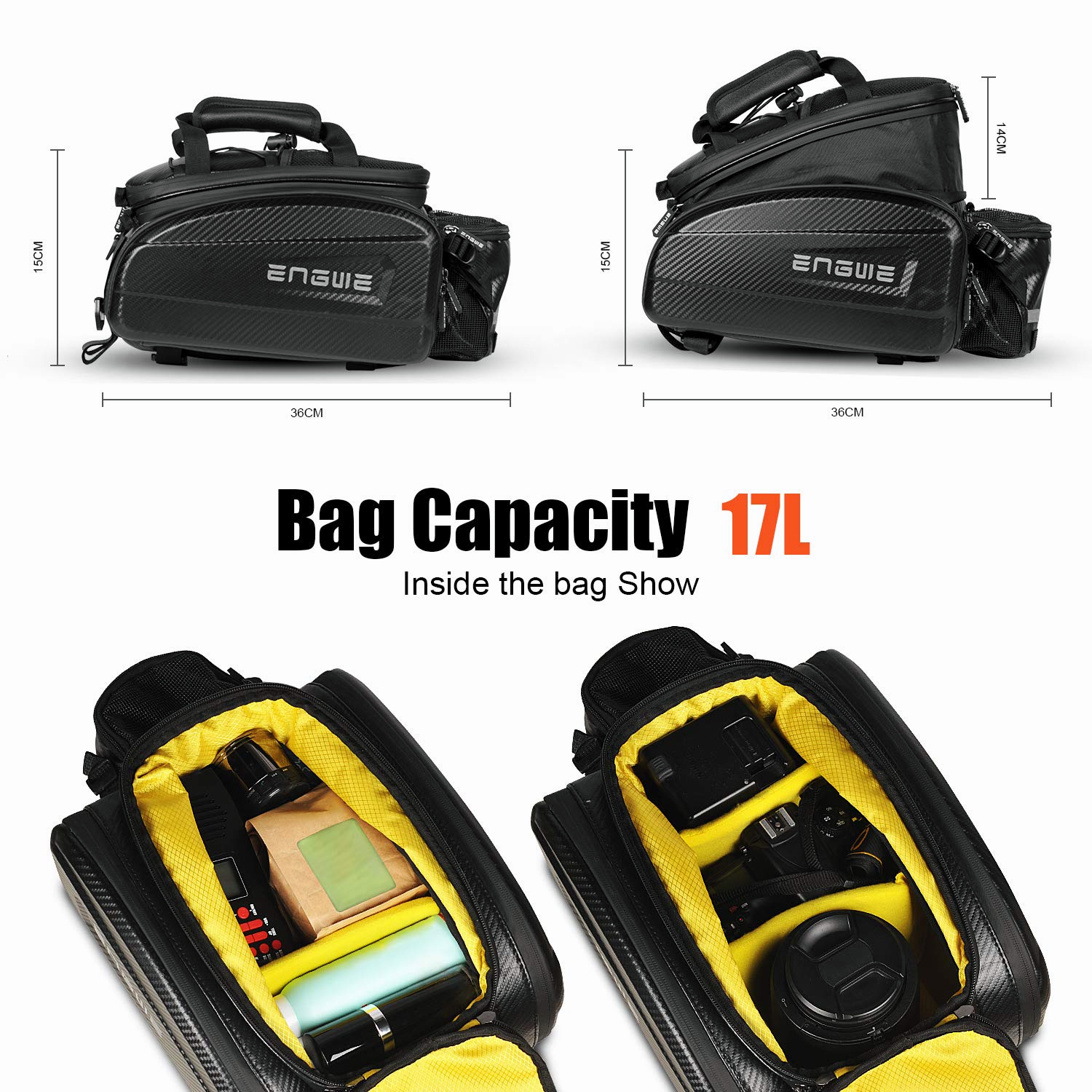 ENGWE Waterproof Bike Rack Bag With 35l Large Capacity