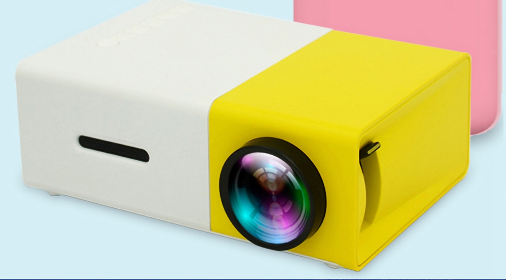 YG300 Pro Mini LED Projector Native 480x272 Support 1080P 600LM - Yellow + White