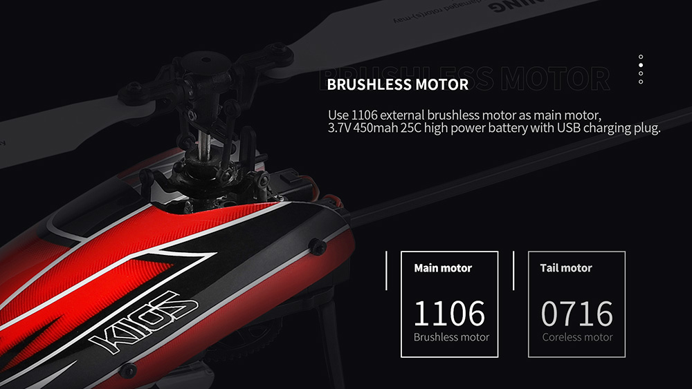 XK K110S 2.4G 6CH 3D 6-Axis Gyro Brushless Motor Compatible with FUTABA S-FHSS RC Helicopter RTF - Two Batteries