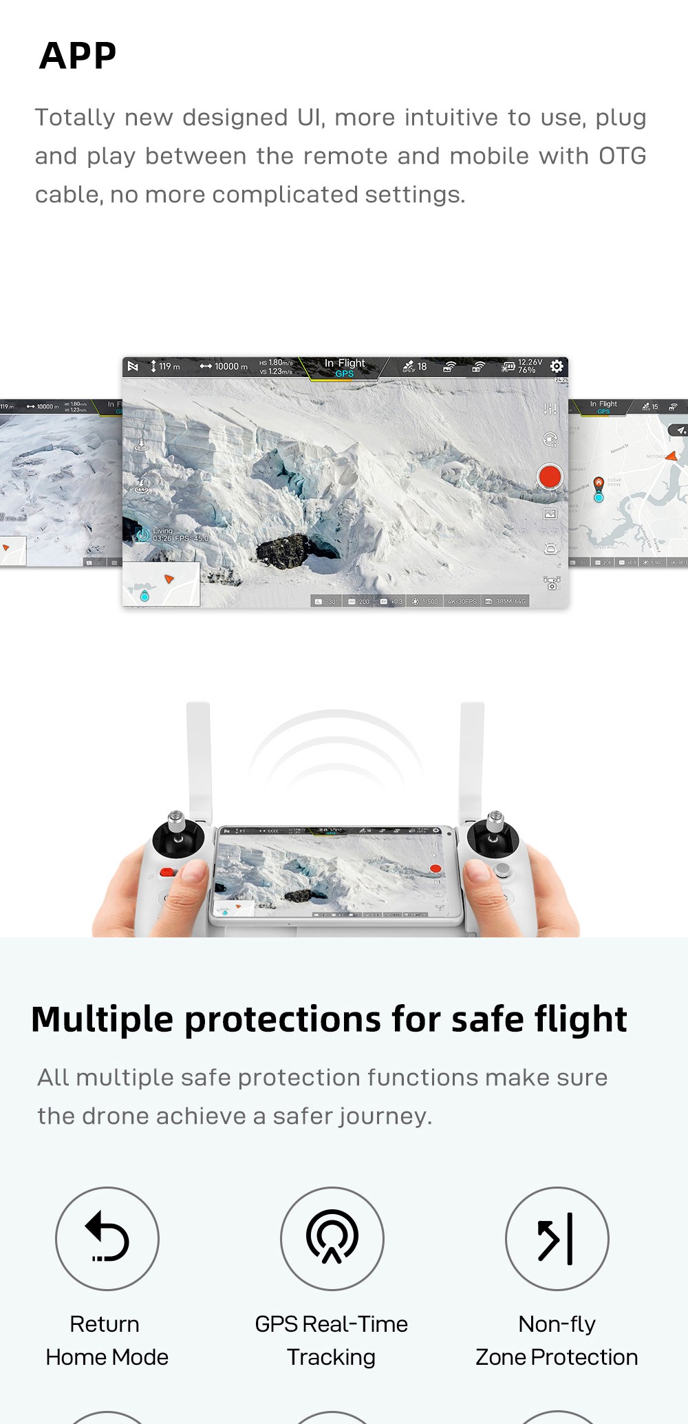 Xiaomi FIMI X8 SE 2022 4K Camera 10KM GPS WiFi FPV Foldable RC Drone with 3-Axis Gimbal 35mins Flight Time RTF - White