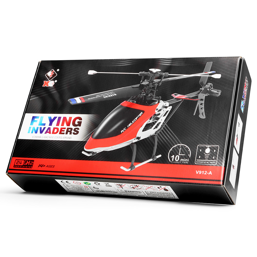 XK V912-A 2.4G 4CH RC Helicopter Altitude Hold Dual Motor RTF - Two Batteries