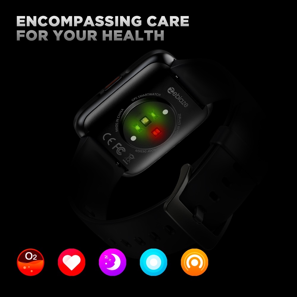 Zeblaze Beyond GPS Bluetooth Smartwatch 1.78 inch AMOLED Screen Heart Rate Blood Pressure Monitor 5ATM Water-Resistant 40 Days Standby Time - Black