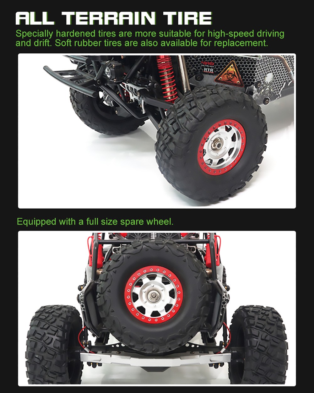 All-Terrain Desert Off-Road High Speed RC Vehicle with 3660-2200kV Non-Inductive Brushless Waterproof Motor - Metal Gray