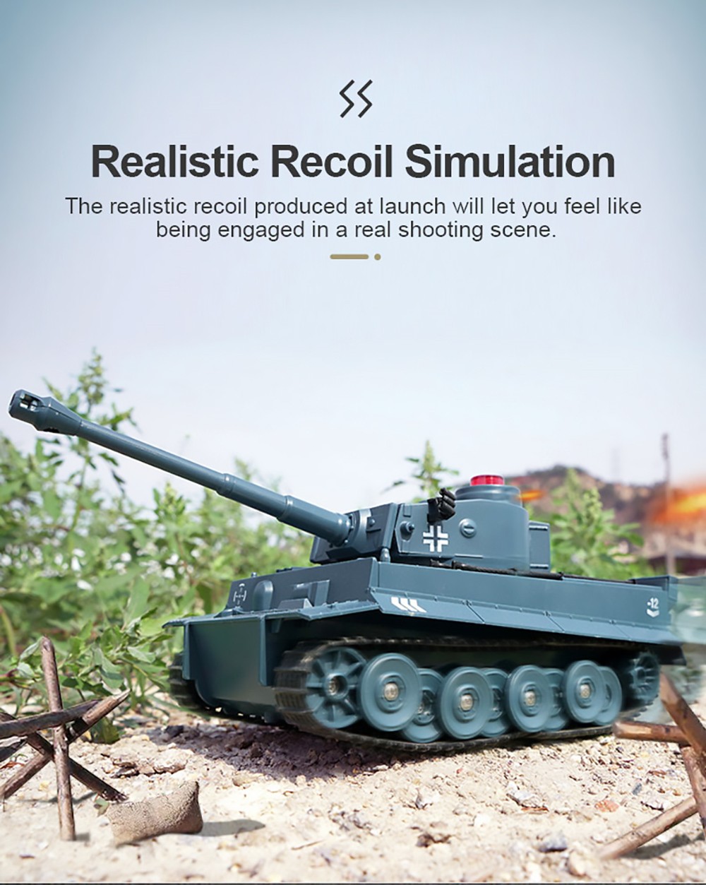 JJRC Q85 RC Tank Model 2.4G Remote Control Programmable Crawler Tank Military Tank 1/30 RC Car Toy for Boys-Navy Blue