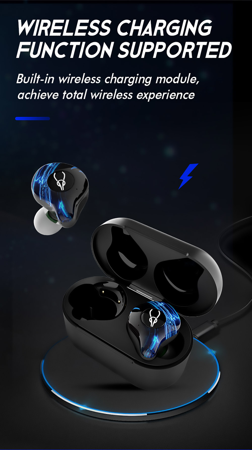 Sabbat G12 Elite TWS Wireless Bluetooth Headphones Gaming Music Dual Modes Noise Reduction Earphones With Mic - Blue