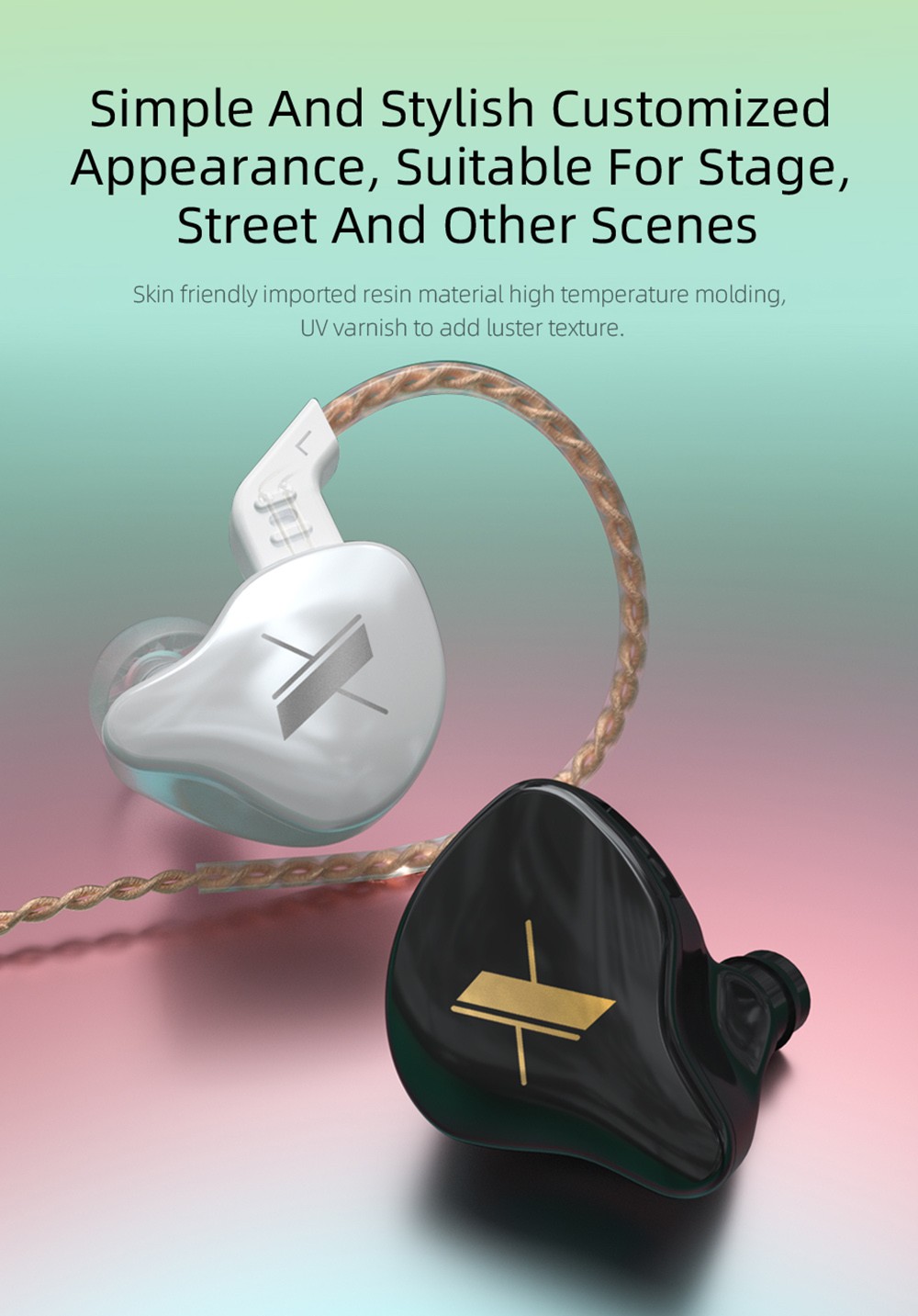 KZ EDX with Mic Wired Earphone In-ear Sport Noise Cancelling Headset - White