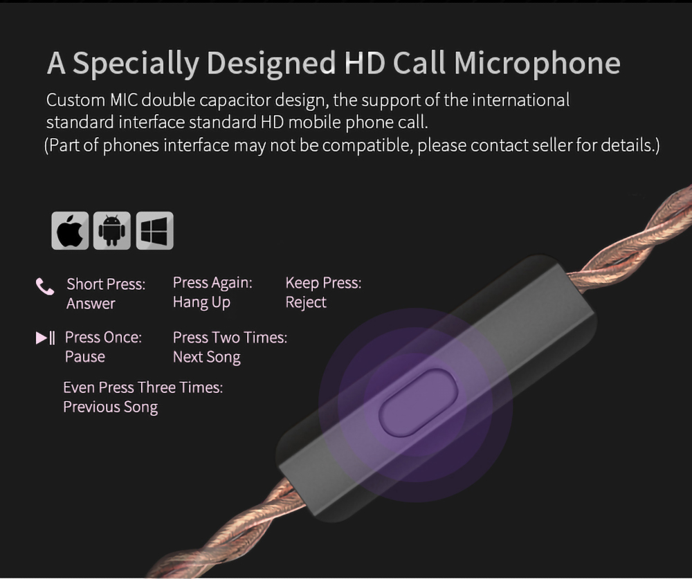 KZ ZST Wired Earphone Hybrid Technology In-ear Sport Bass Noise Cancelling Headset with Mic- Black