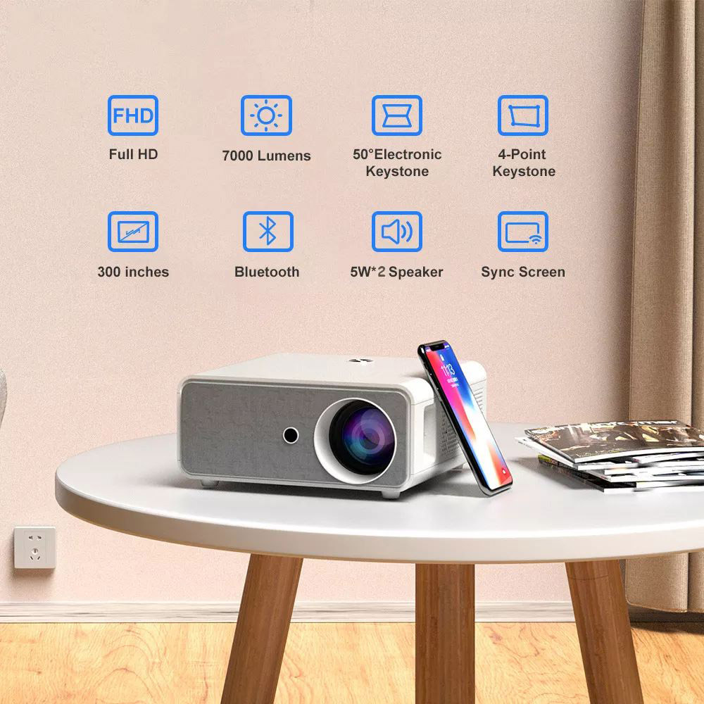 X1 Android LCD Projector 1920*1080 Full HD 1080P 1200 ANSI Lumens for Family Education and Business with EU Plug