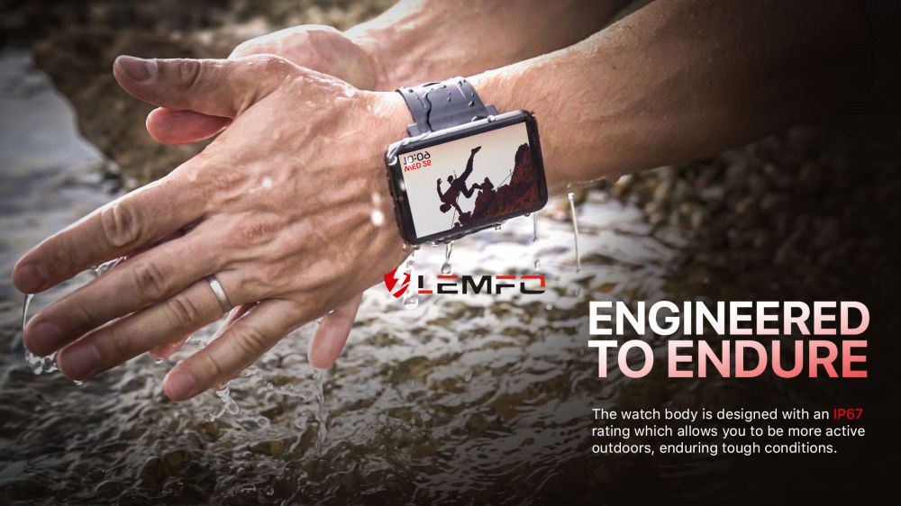 LEMFO LEM T 4G 2.86 Inch Screen Smartwatch Android 7.1 3GB 32GB 5MP Camera 480*640 Resolution 2700mAh - Black