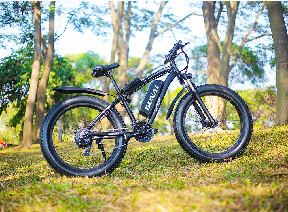 GUNAI MX02S 1000W 48V 17Ah 26'' Electric Bicycle 40km/h Max Speed 40-50km Mileage Range 150kg Max Load - Black