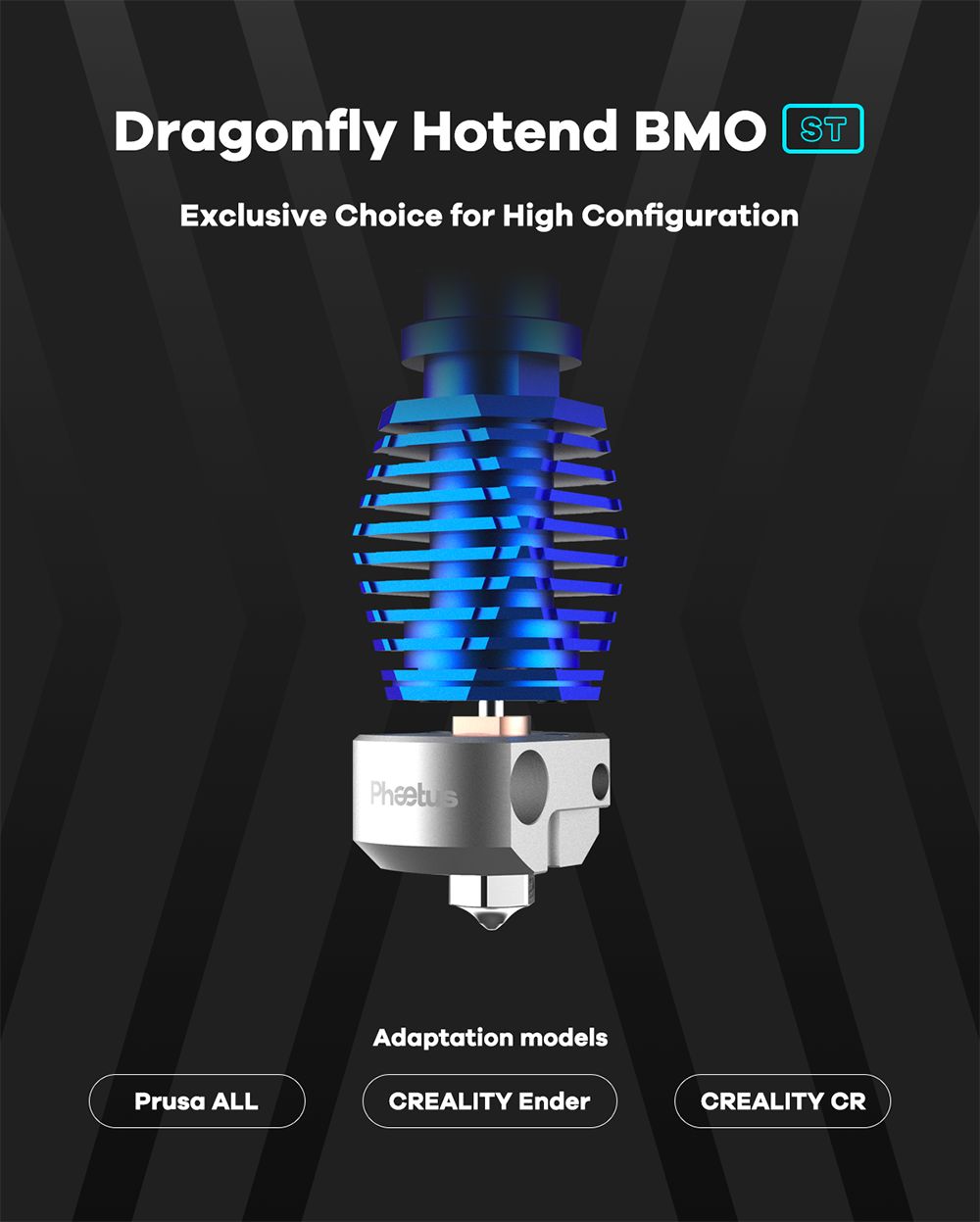 Phaetus Dragonfly HOTEND BMO ST Bimetal HEATBREAK for Bowden DDB Extruder Direct Drive - Blue